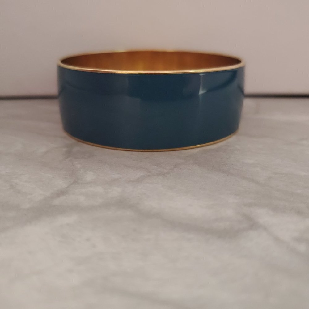 💙 Vintage Y2k 00s 2000's J.Crew Deep Blue Thick Wide Bangle 💙 - Picture 2 of 9